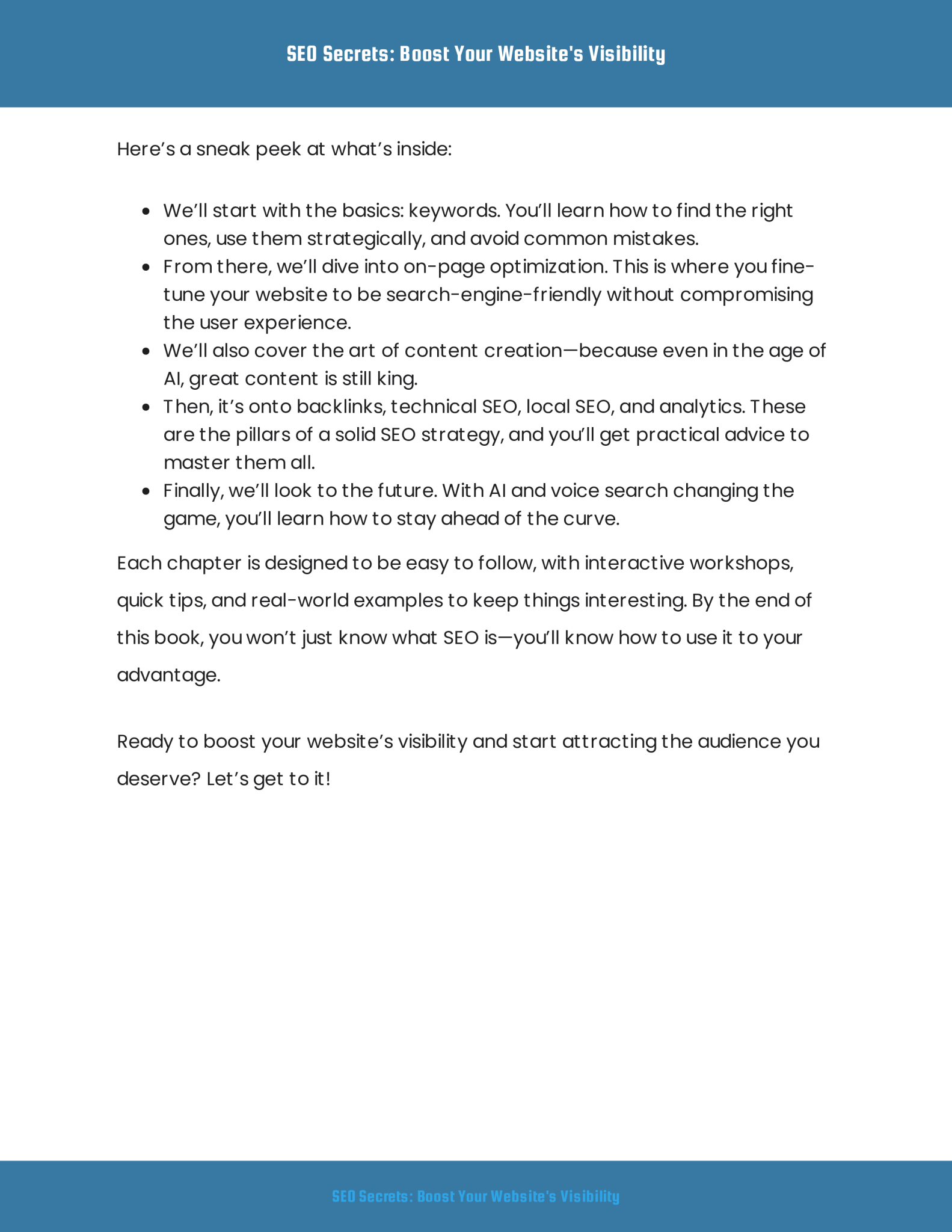 SEO Secrets: Boost Your Website's Visibility (29 pgs.) - Digimaster.store all_images SEO Secrets: Boost Your Website's Visibility (29 pgs.)