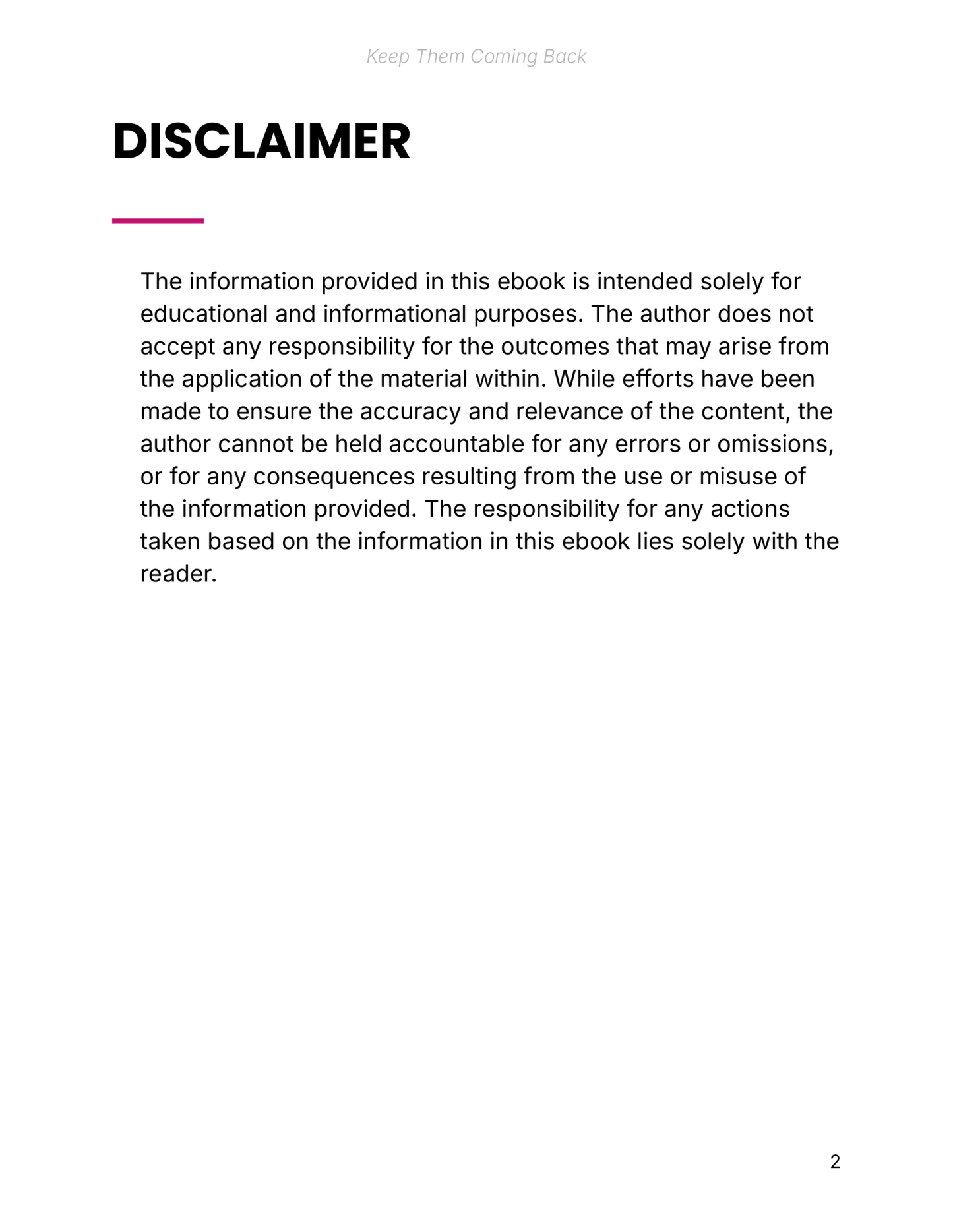 Keep Them Coming Back - Keep customers engaged and loyal with proven retention strategies. (59 pgs.) - Digimaster.store all_images Keep Them Coming Back - Keep customers engaged and loyal with proven retention strategies. (59 pgs.)