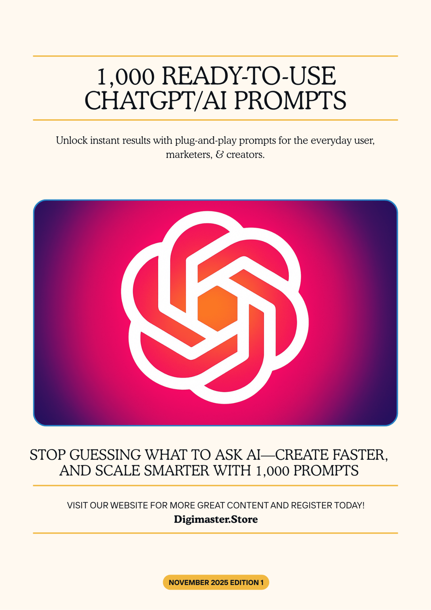 1,000 Ready - to - Use ChatGPT/AI Prompts - Digimaster.store all_images 1,000 Ready - to - Use ChatGPT/AI Prompts
