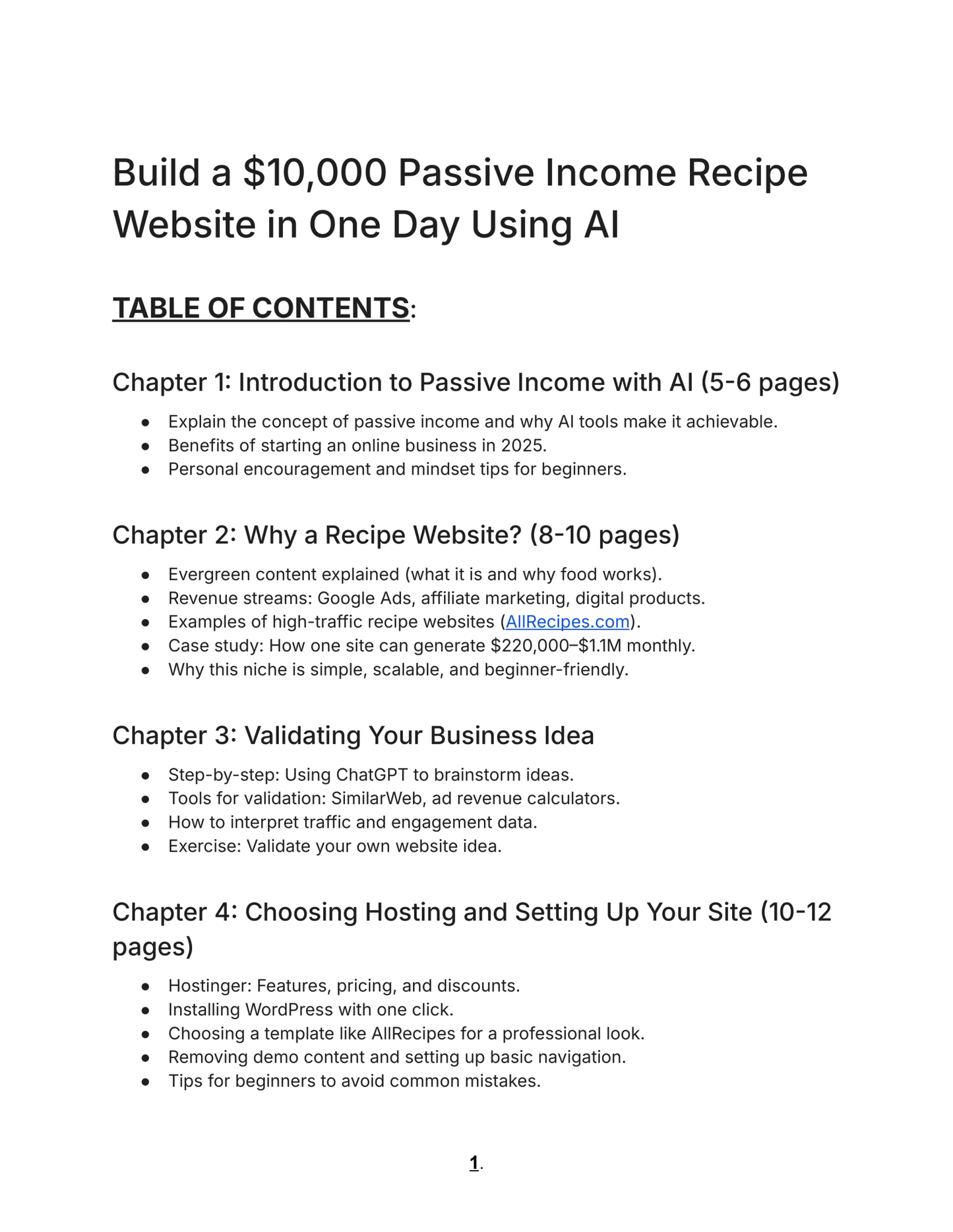 Build a $10,000 Passive Income Recipe Website in One Day Using AI - Digimaster.store all_images Build a $10,000 Passive Income Recipe Website in One Day Using AI